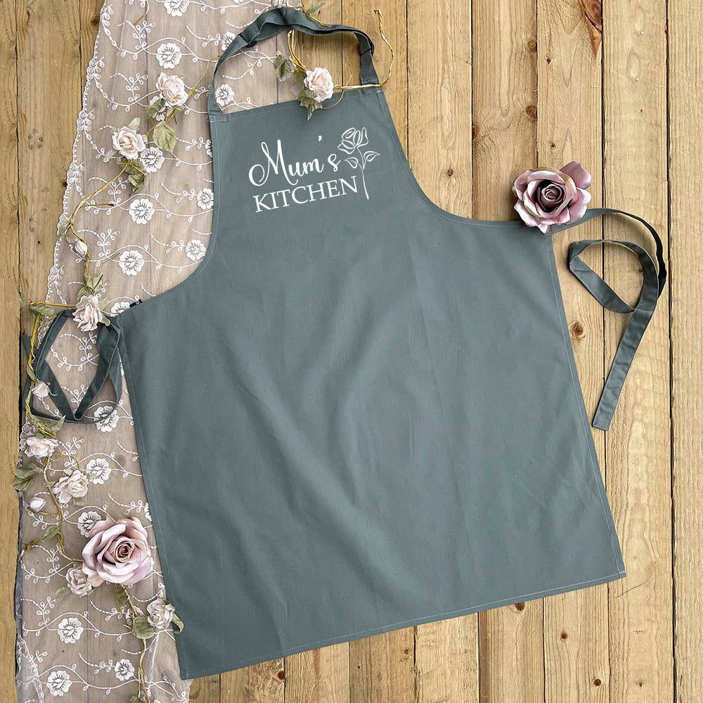 Personalised Mum Apron - Mum's Kitchen With Rose