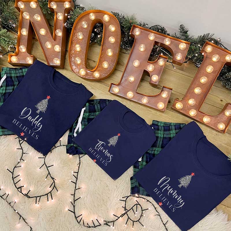 Personalised Family Christmas Pyjamas - I Believe