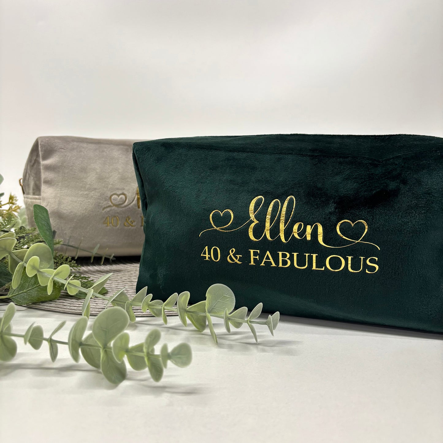 Velvet Accessory Case - Personalised Birthday Age & Fabulous