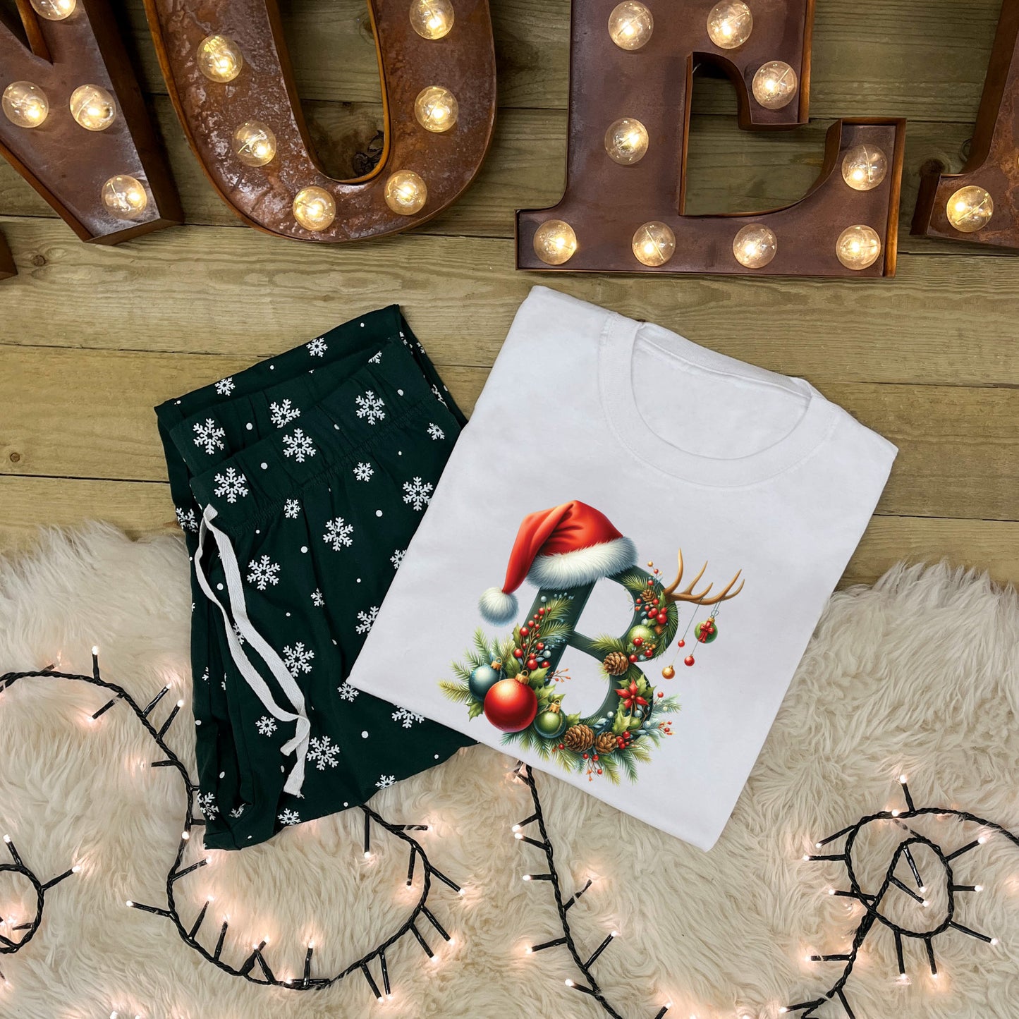 Personalised Family Christmas Pyjamas - Bauble Alphabet