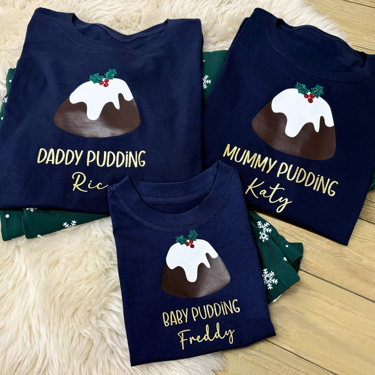 Personalised Family Christmas Pyjamas - Christmas Pudding