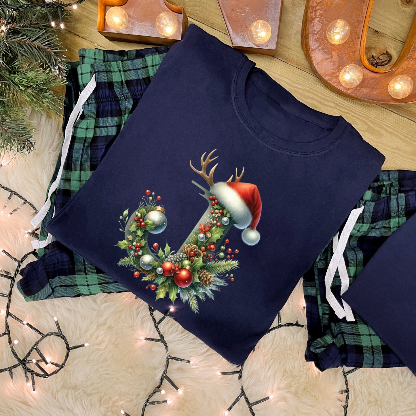 Personalised Family Christmas Pyjamas - Bauble Alphabet