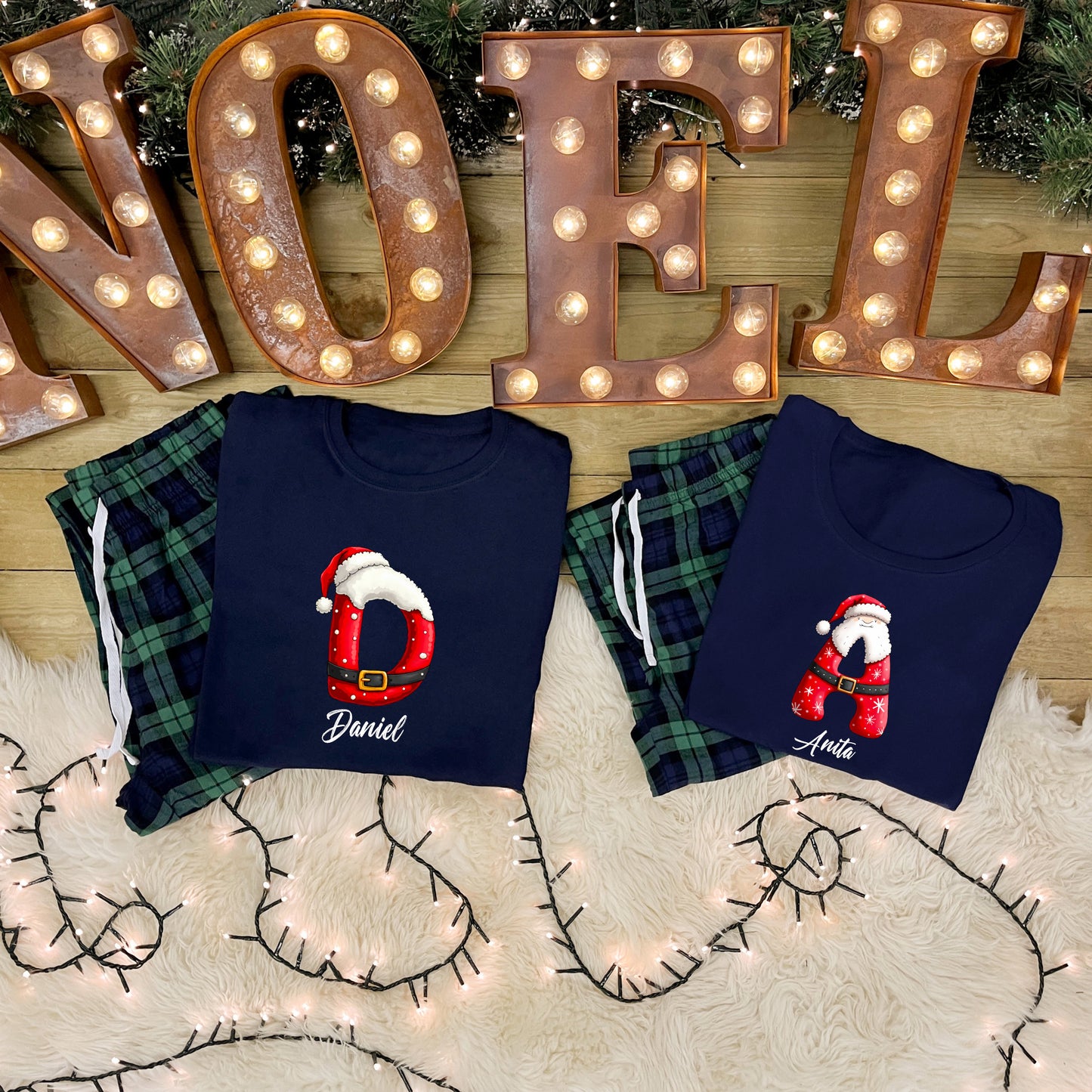 Personalised Family Christmas Pyjamas - Santa Alphabet