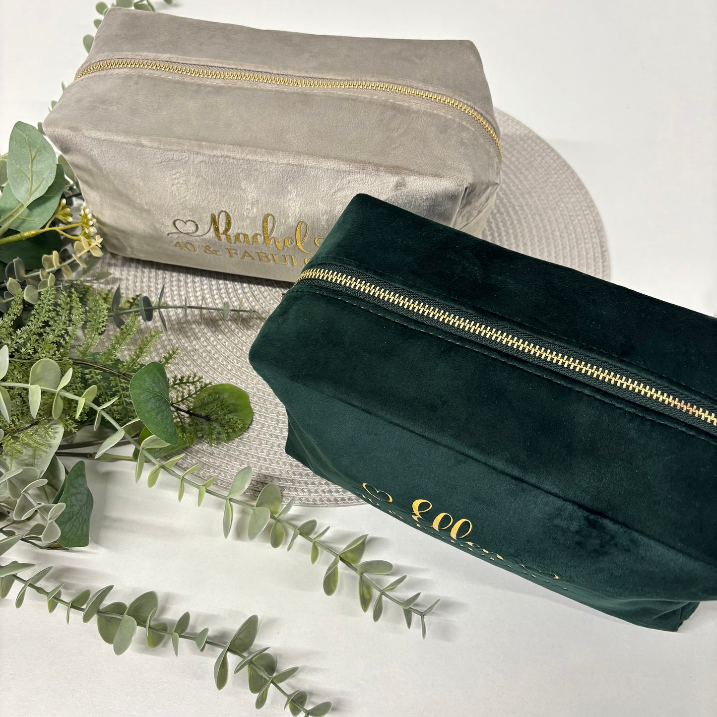 Velvet Accessory Case - Personalised Birthday Age & Fabulous