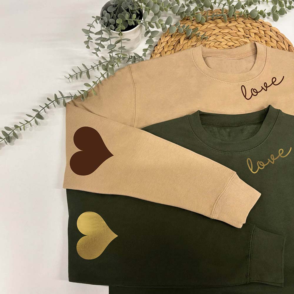 Love Heart Elbow Patch Sweatshirt