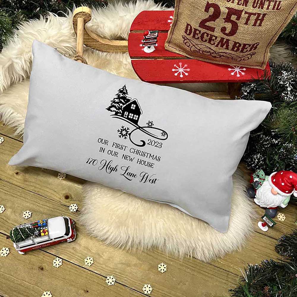 Personalised Christmas Cushion – First Home Christmas