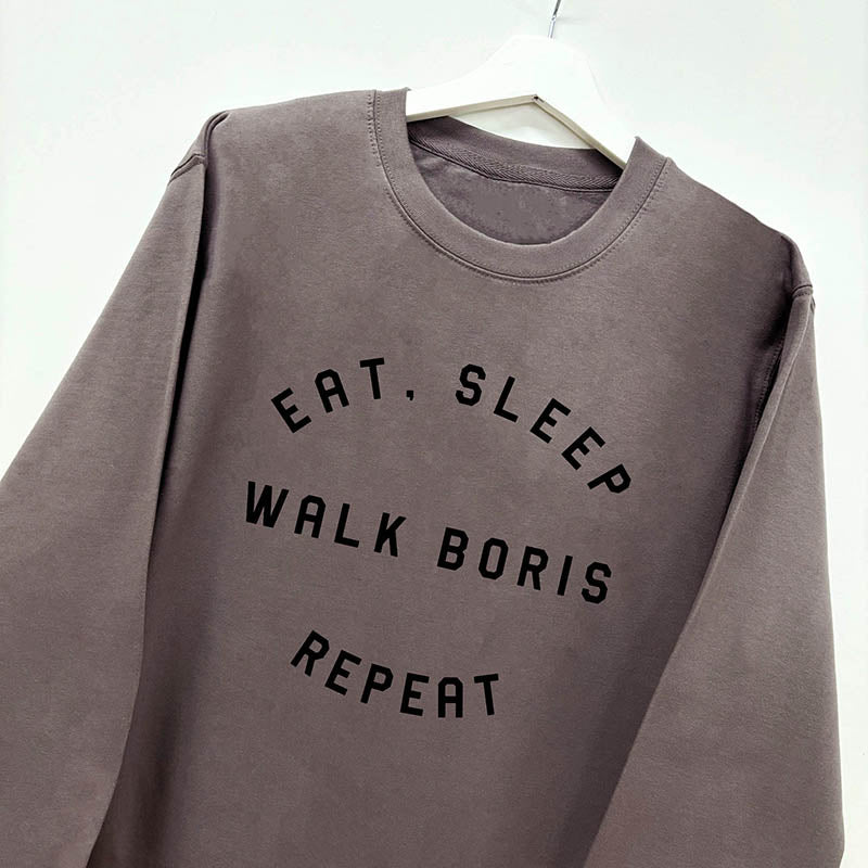 Personalised Eat Sleep Walk Dog Repeat Sweatshirt