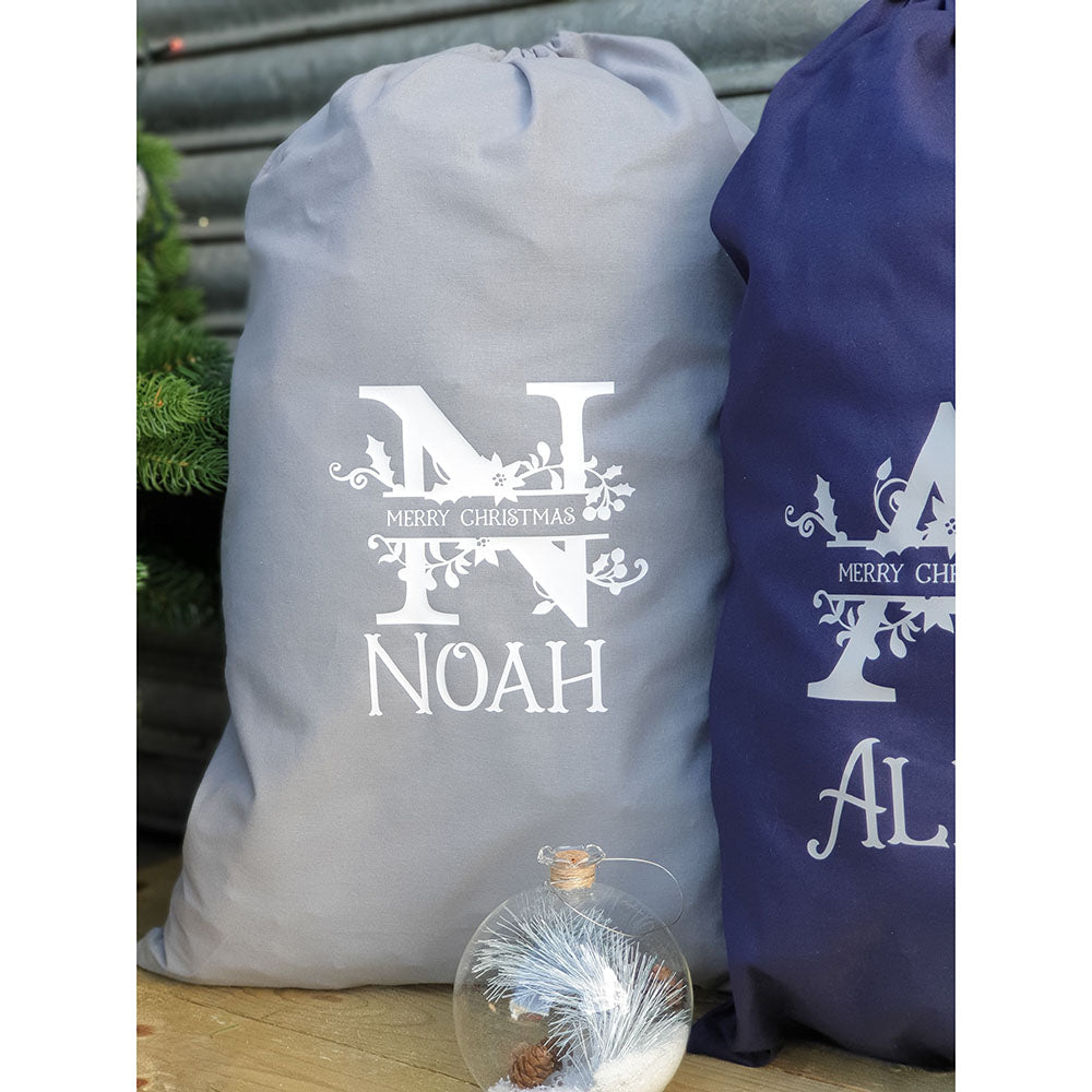 Personalised Monogram Christmas Gift Sack