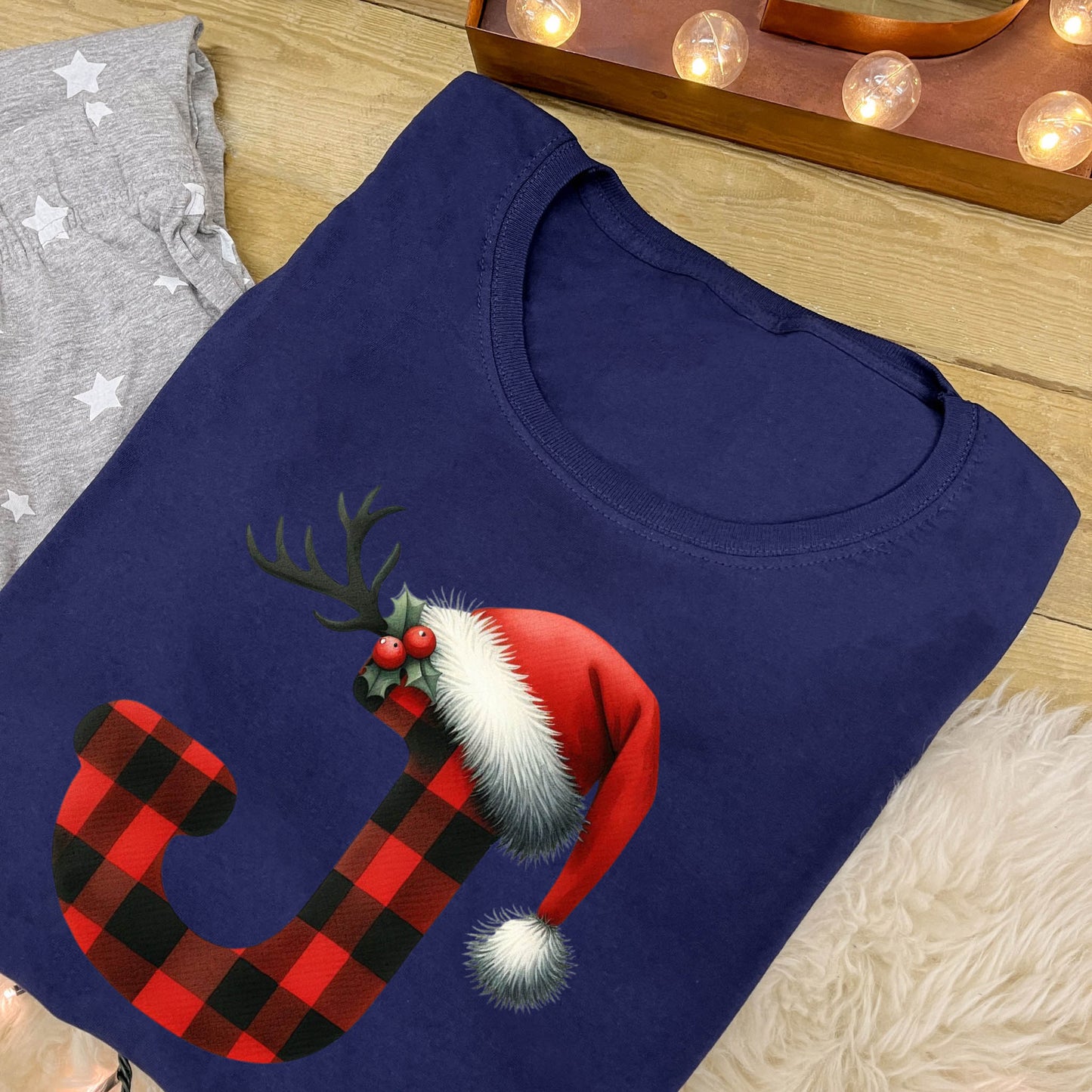 Personalised Family Christmas Pyjamas - Red Tartan Alphabet
