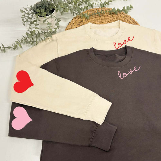 Love Heart Elbow Patch Sweatshirt