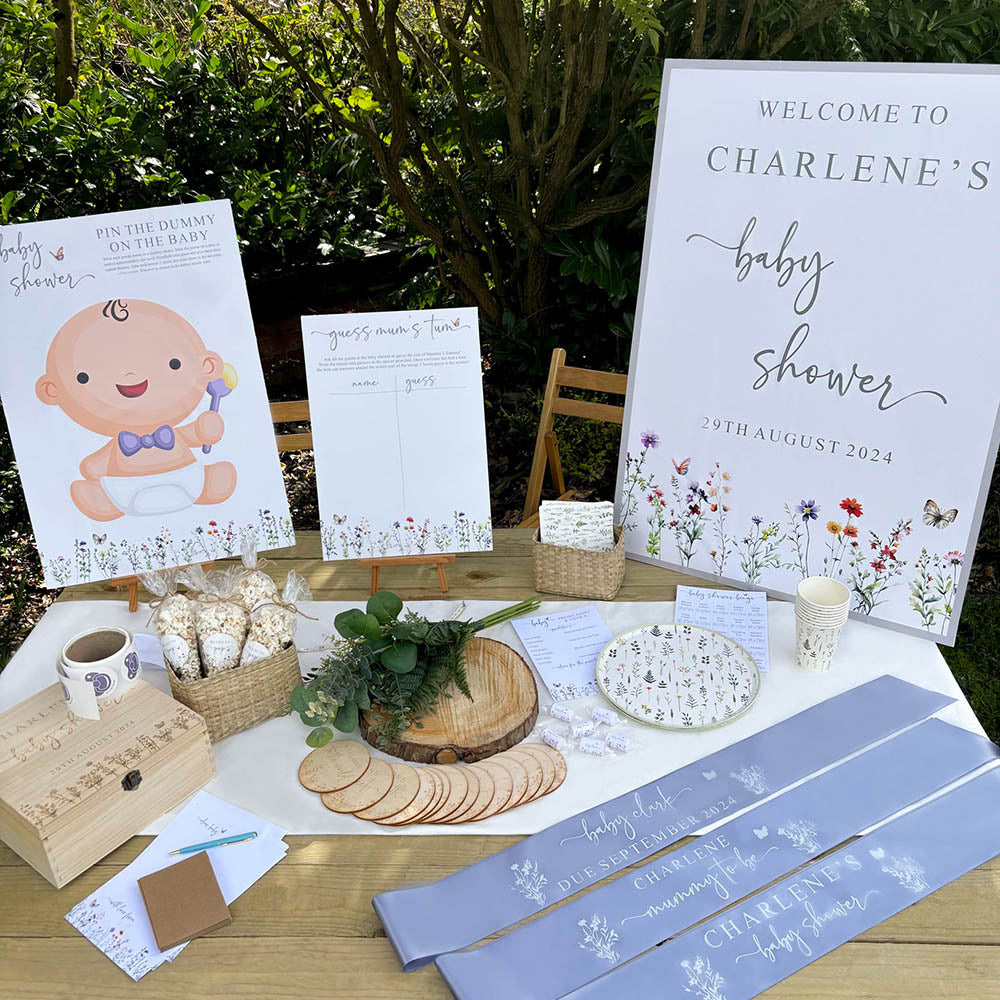 Personalised Baby Shower Sign – Wildflower Baby Shower