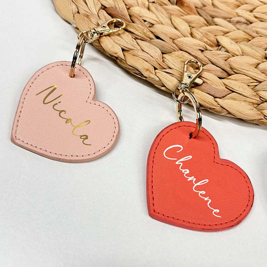 Personalised Heart Keyring – Script Name