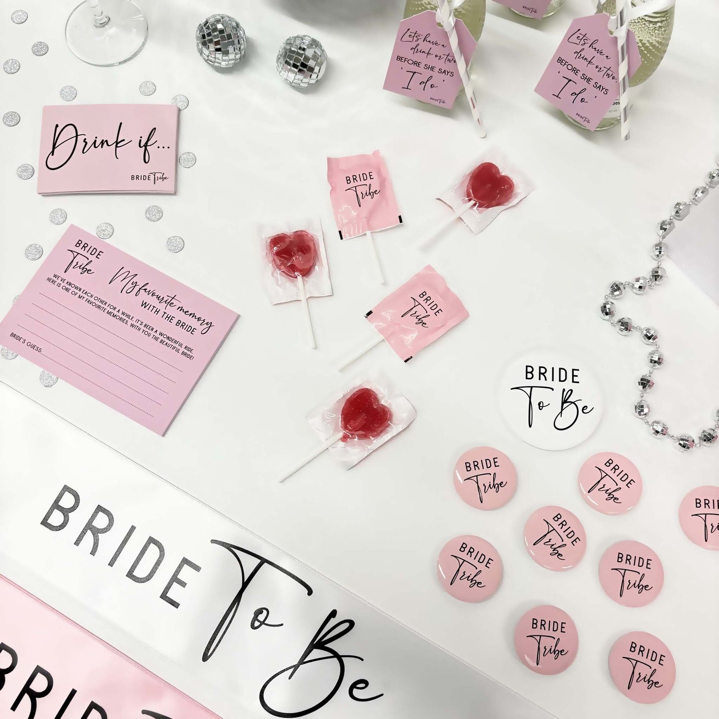 Pink Bride Tribe Badges