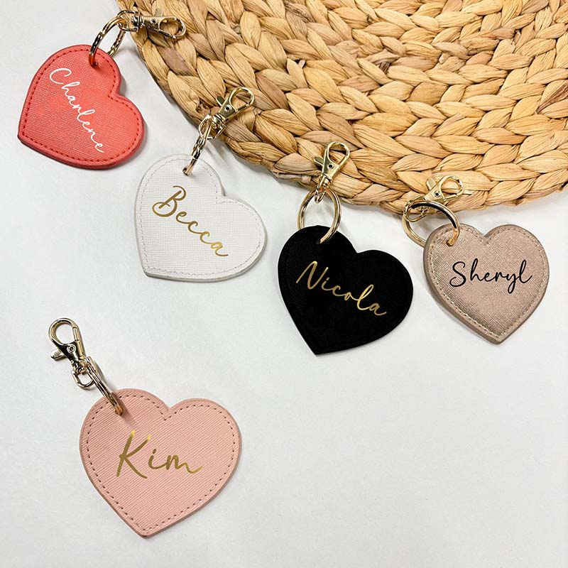 Personalised Heart Keyring – Script Name