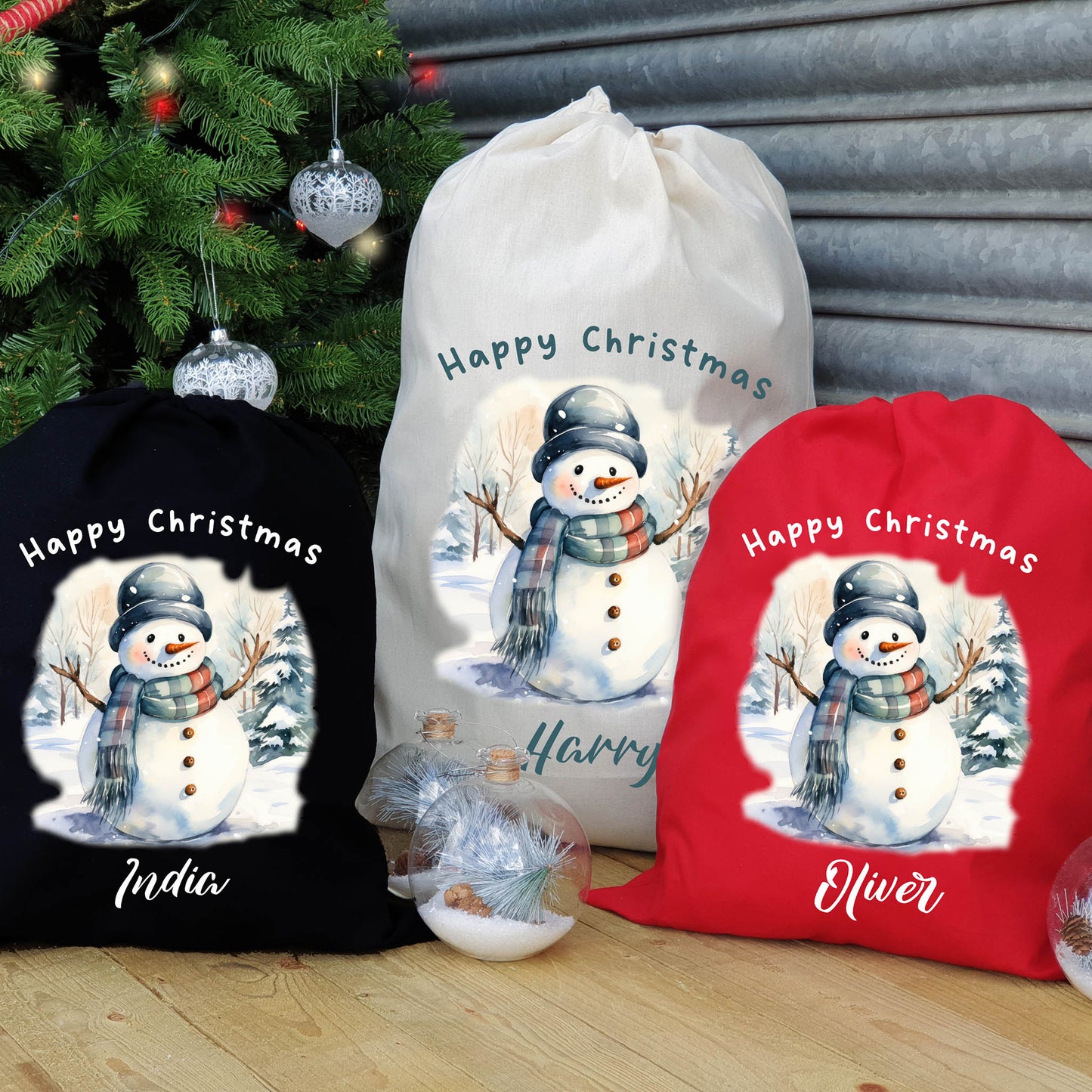Personalised Christmas Snowman Sack