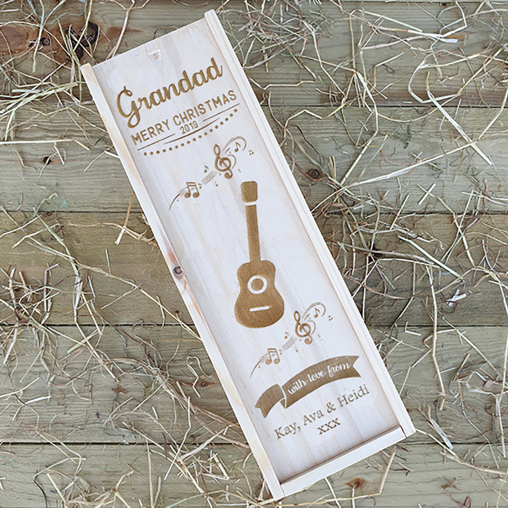 Personalised Wooden Bottle Box - Music