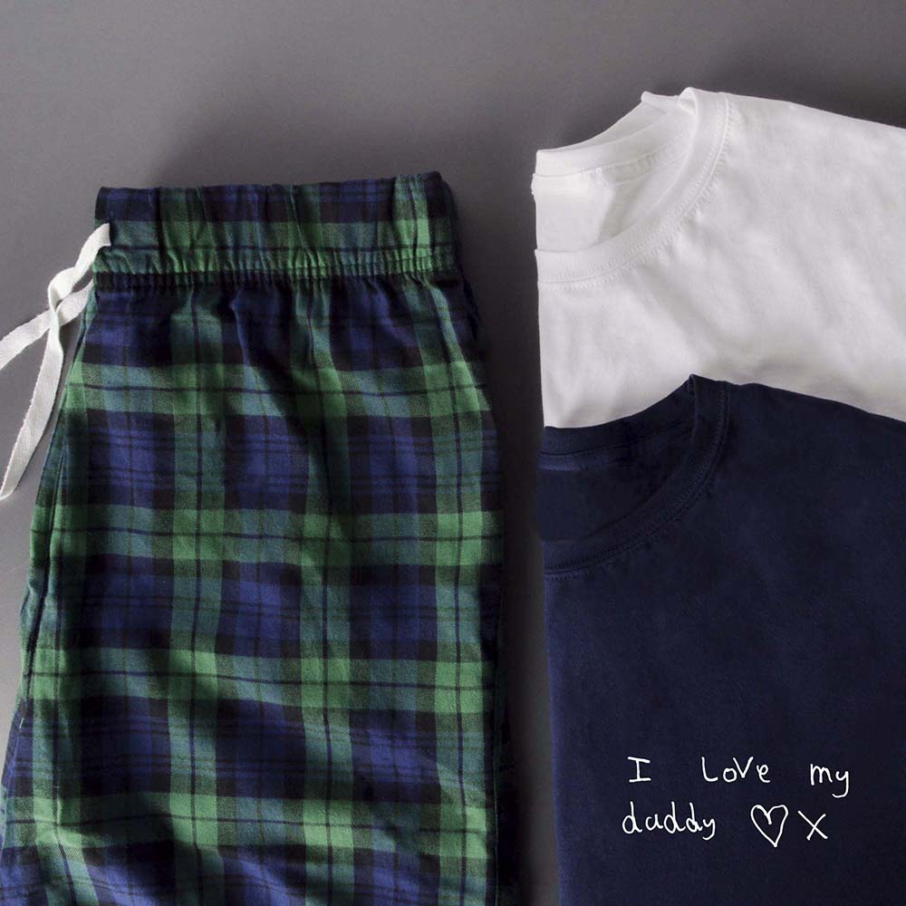 Men's Personalised Pyjamas - Handwritten Message