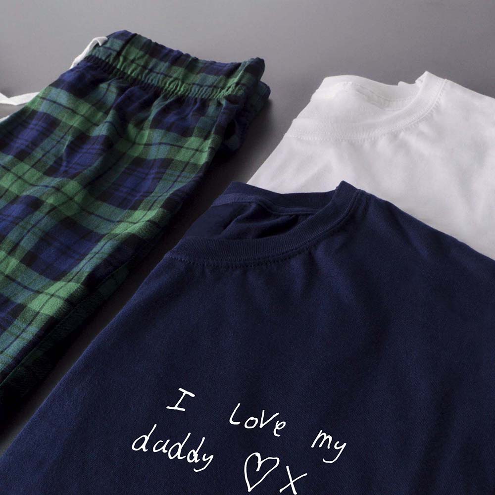 Men's Personalised Pyjamas - Handwritten Message