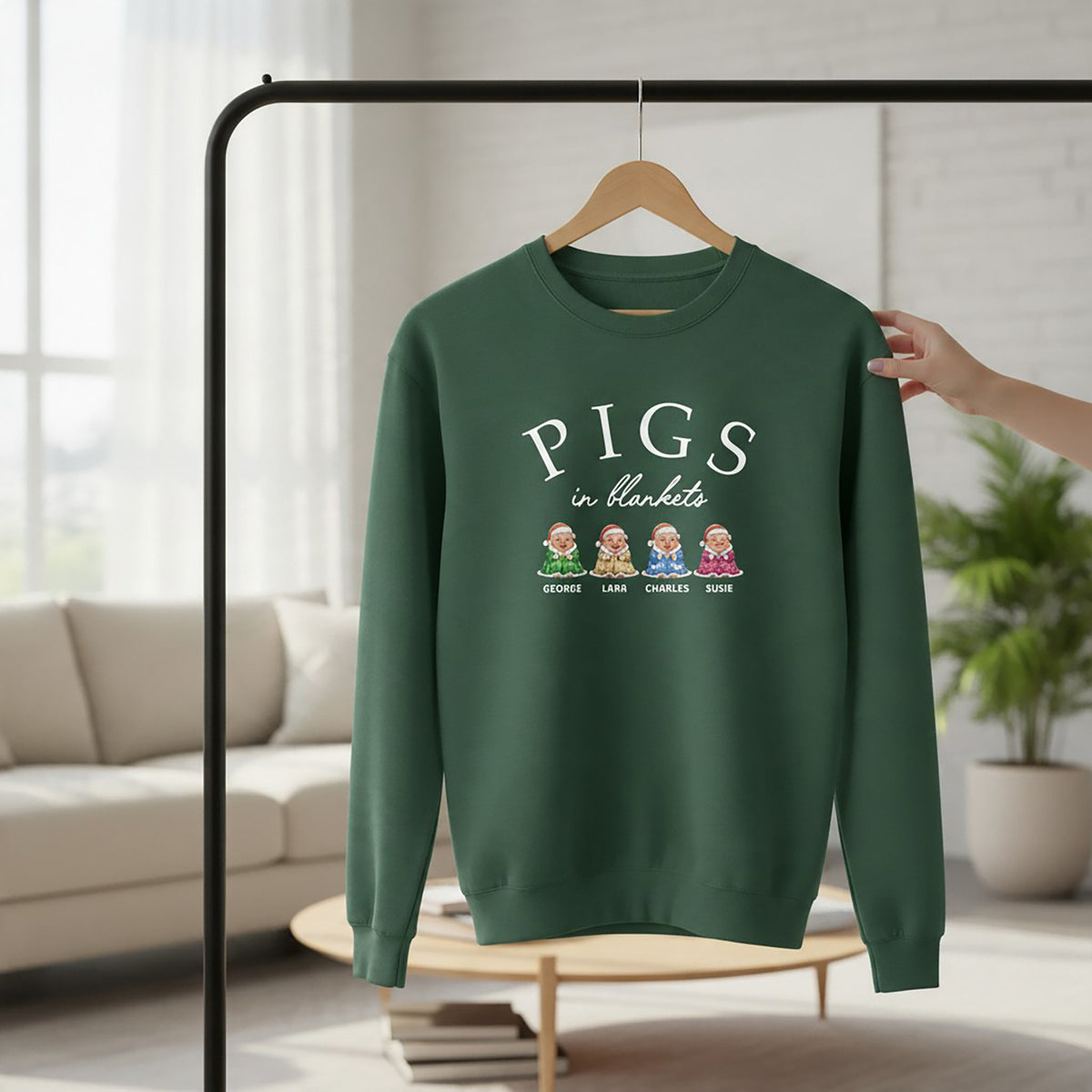 Personalised Pigs in Blankets Christmas Jumper