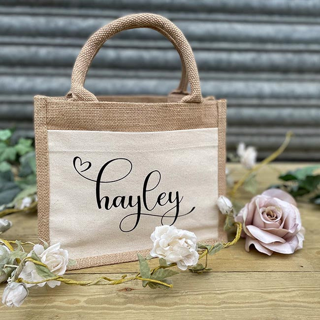 Personalised Jute Lunch Bag