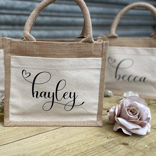 Personalised Jute Lunch Bag