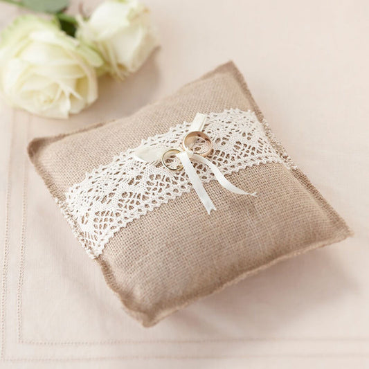 Hessian Ring Cushion