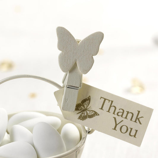 Mini Ivory Butterfly Pegs