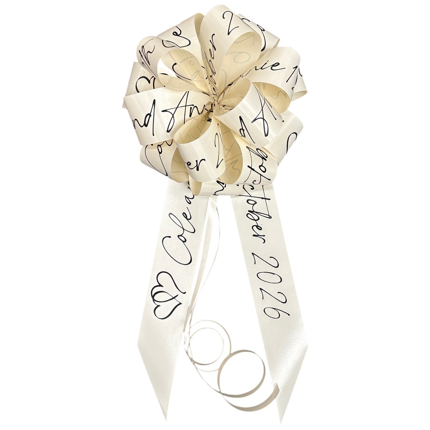 Ivory Personalised Handmade Wedding Car Bonnet Bow
