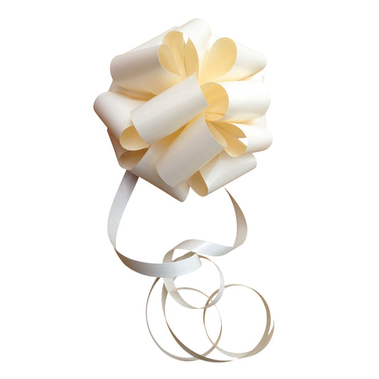 Ivory Plain Handmade Wedding Car Door Bow