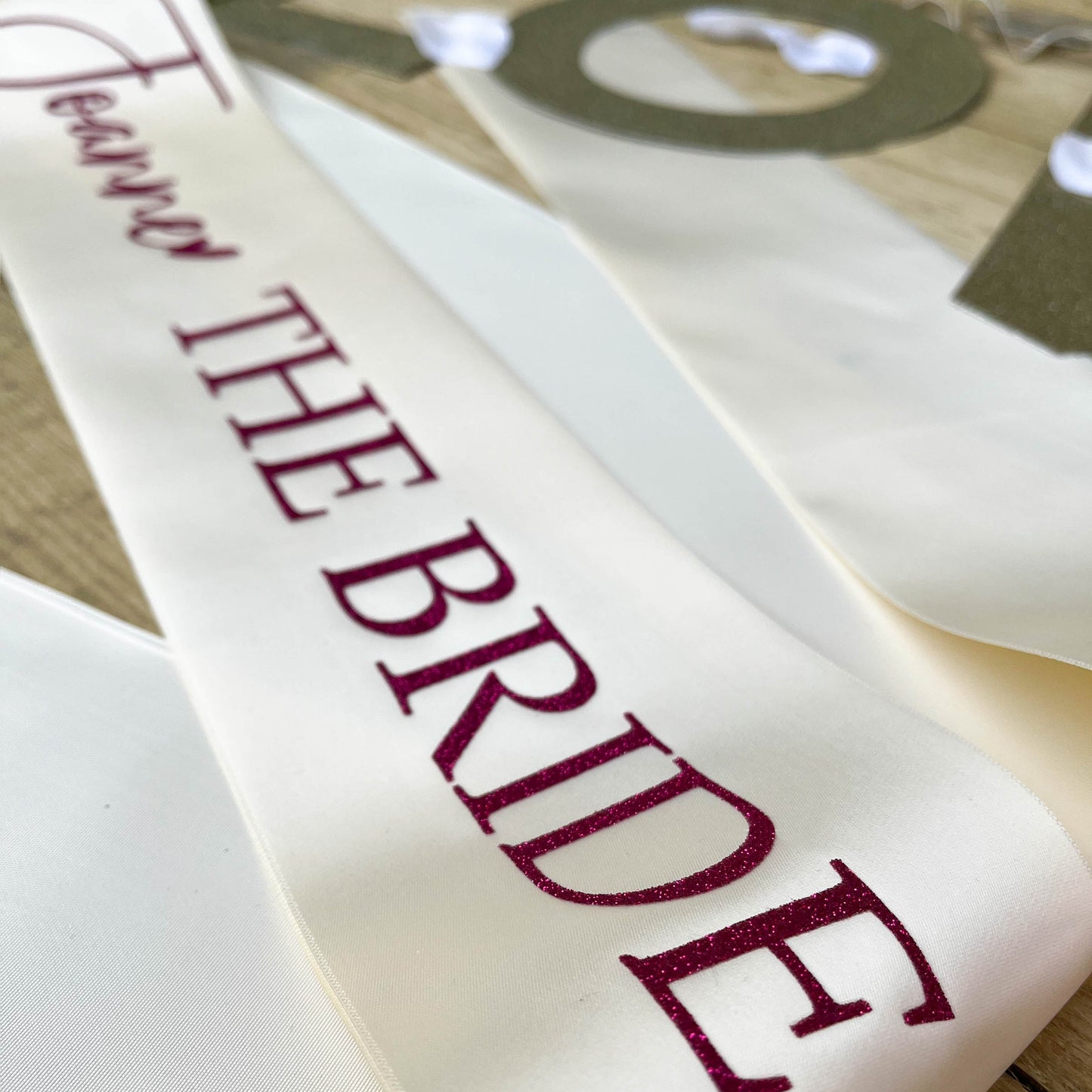 Personalised Glitter Sash - The Bride