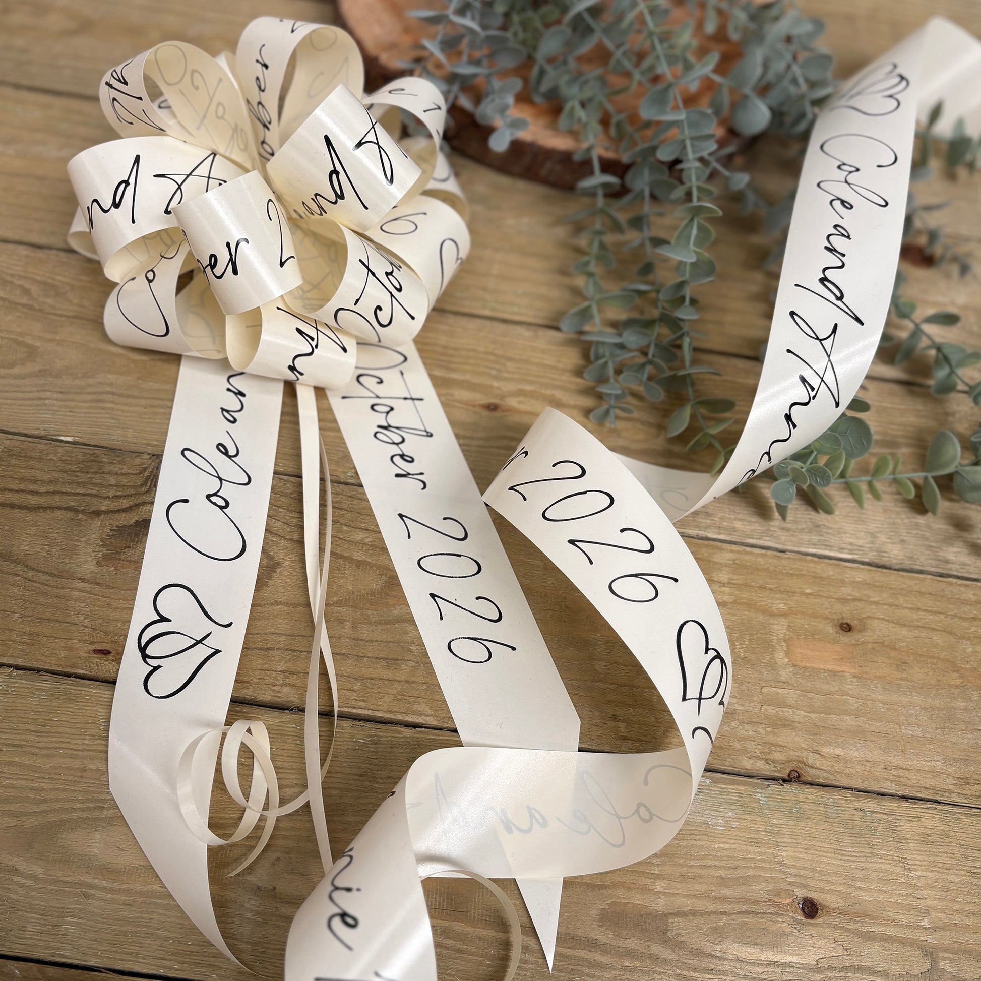 Personalised Ivory Wedding Car Ribbon Kit