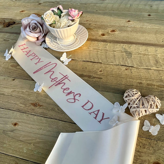 Personalised Glitter Sash - Happy Mother's Day