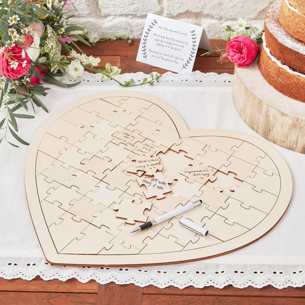 Heart Jigsaw Guest Book