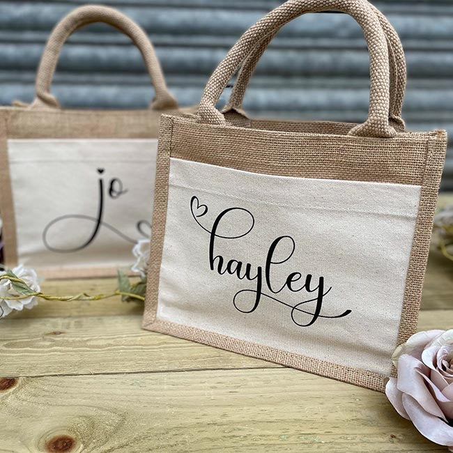 Personalised Jute Lunch Bag