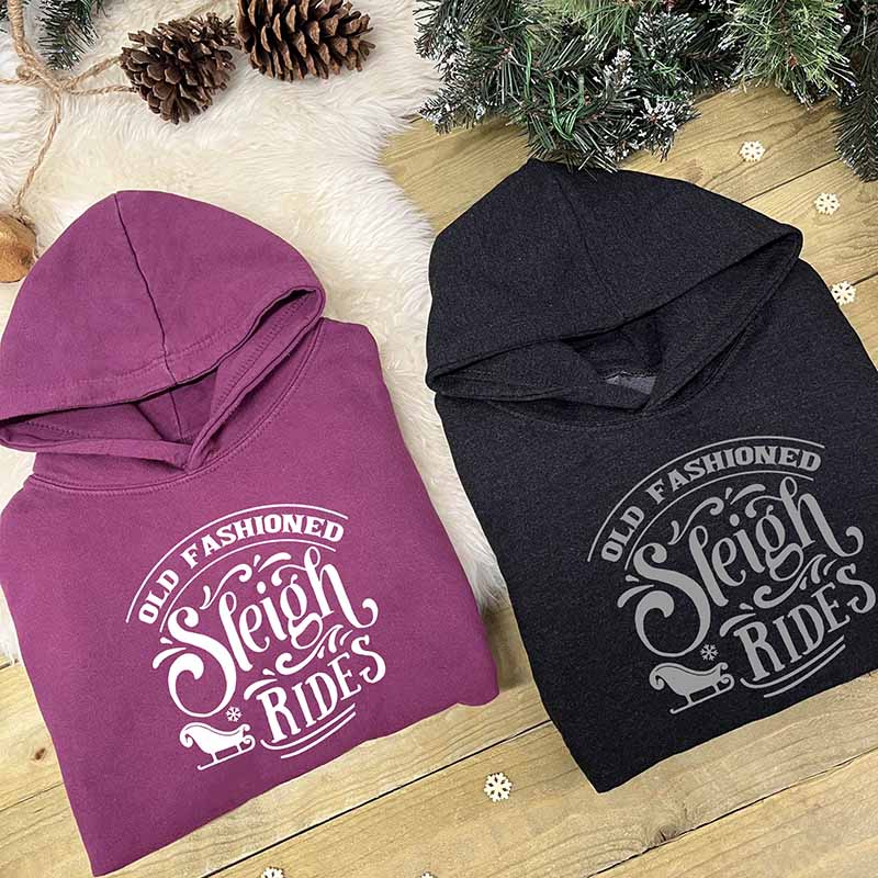 Family Christmas Hoodie - Old Fashioned Sleigh Rides