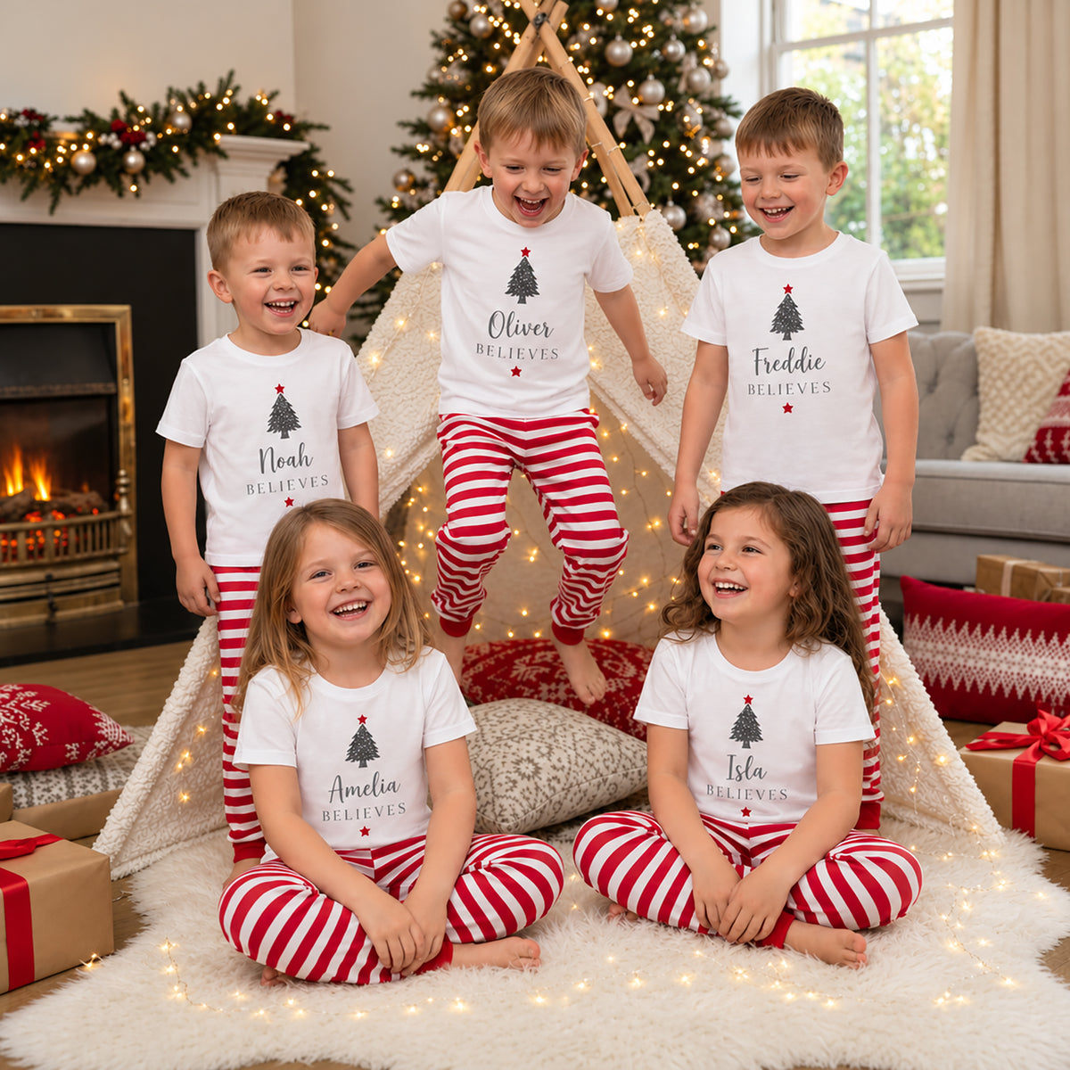 Personalised Family Christmas Pyjamas - I Believe