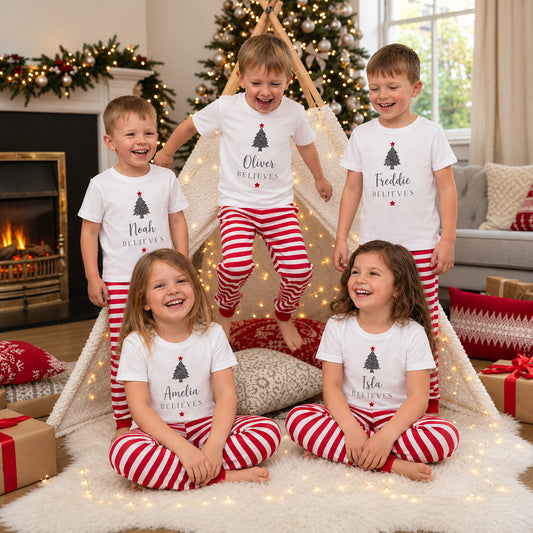 Personalised Family Christmas Pyjamas - I Believe