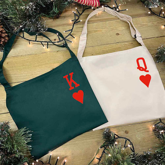 Personalised Couples Apron Set - King and Queen