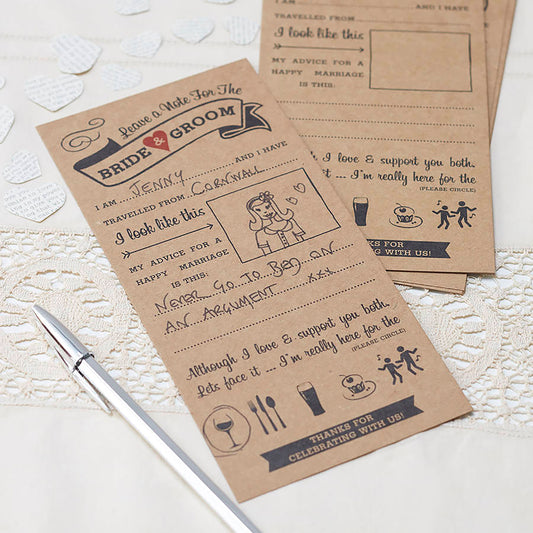 Kraft Wedding Advice Cards