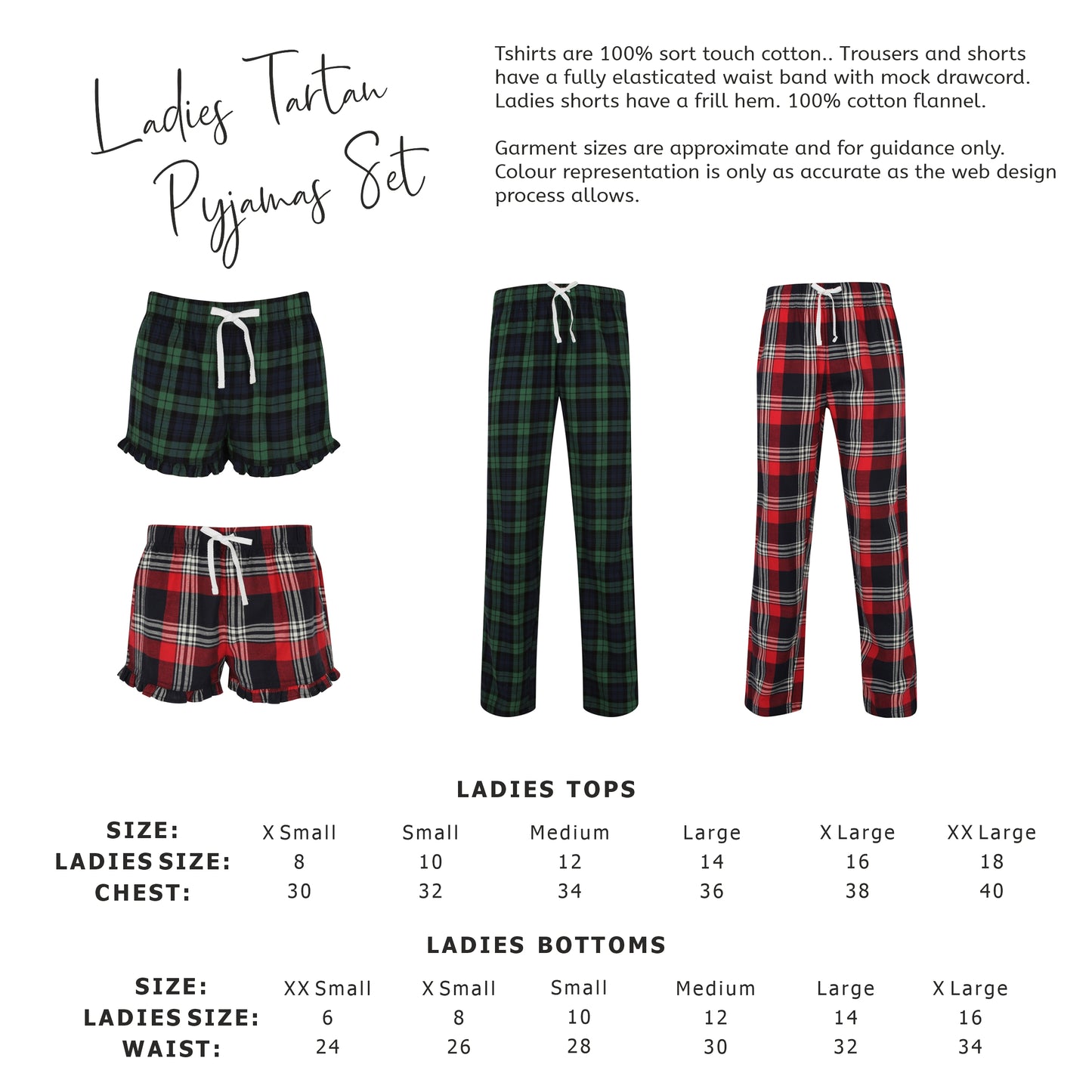 Ladies Personalised Tartan Pyjamas - Initials