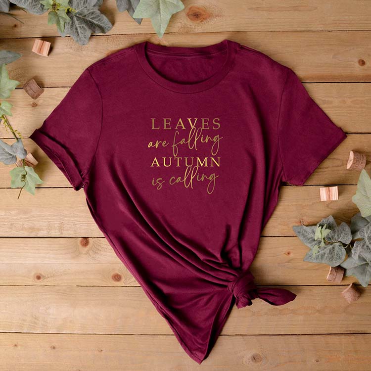 Autumn Leaves T-Shirt - Ladies Cotton