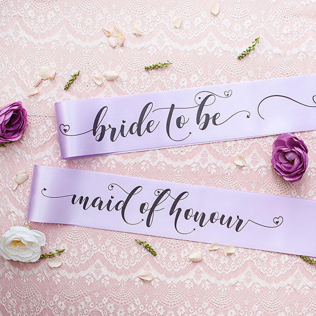 Pastel Bride Tribe Sashes - Lilac