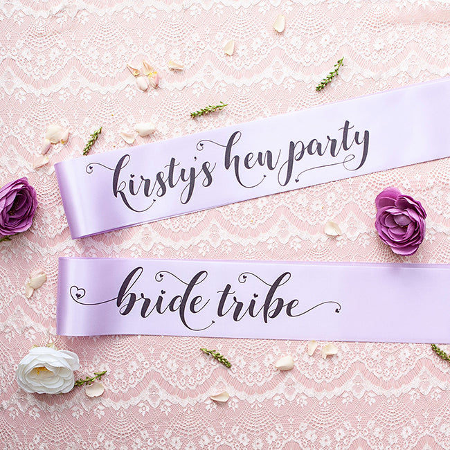 Pastel Bride Tribe Sashes - Lilac