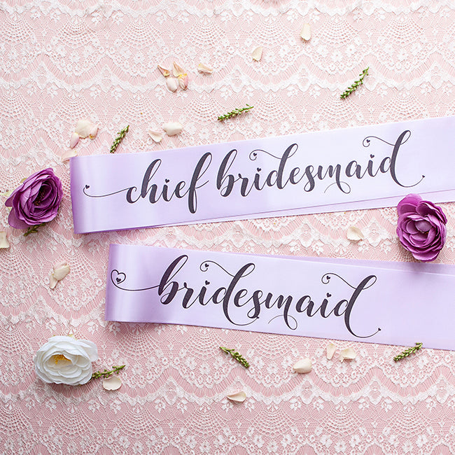 Pastel Bride Tribe Sashes - Lilac