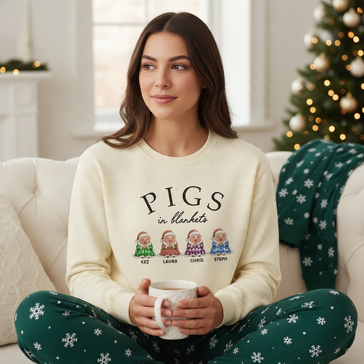 Personalised Pigs in Blankets Christmas Loungewear