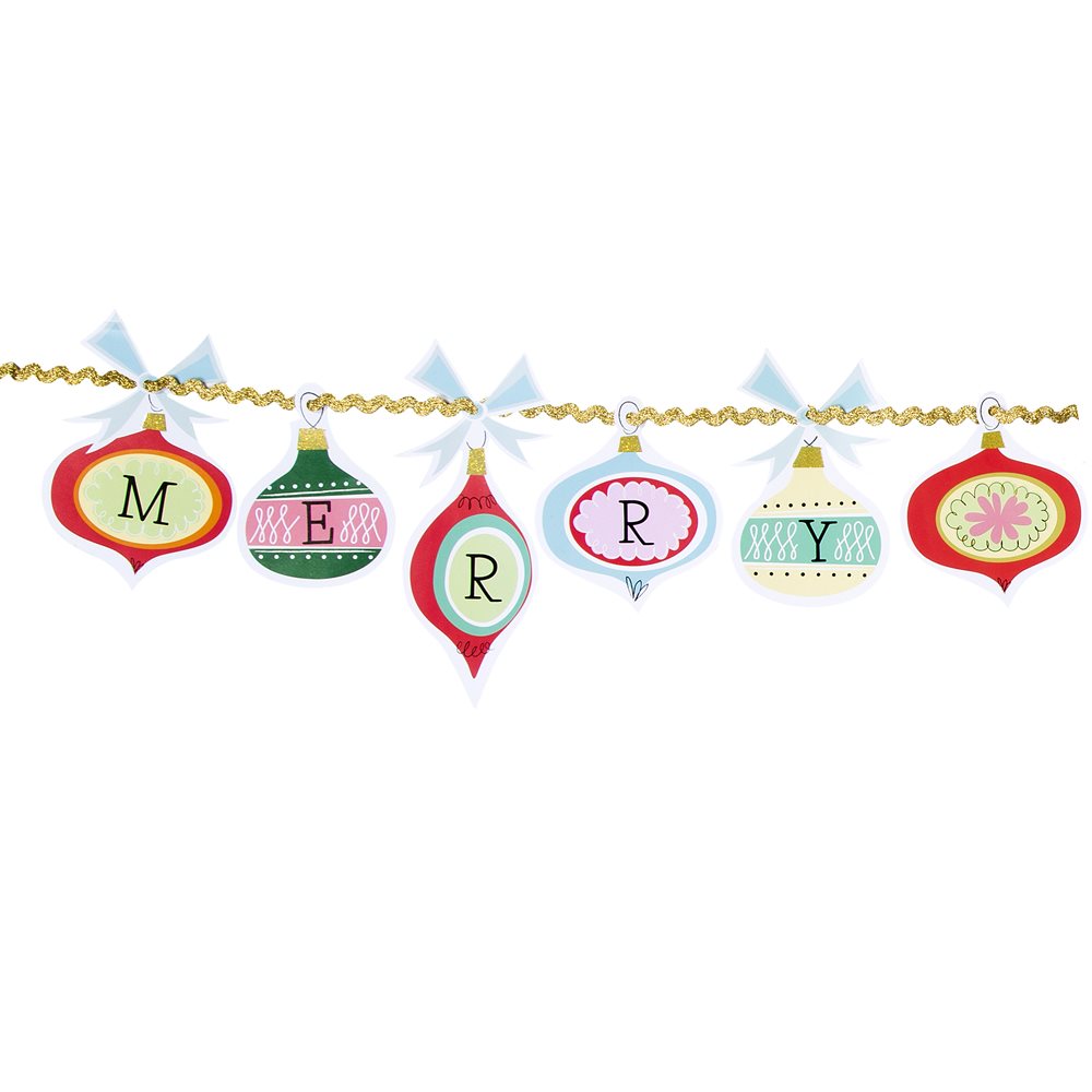 Merry Christmas Bauble Garland