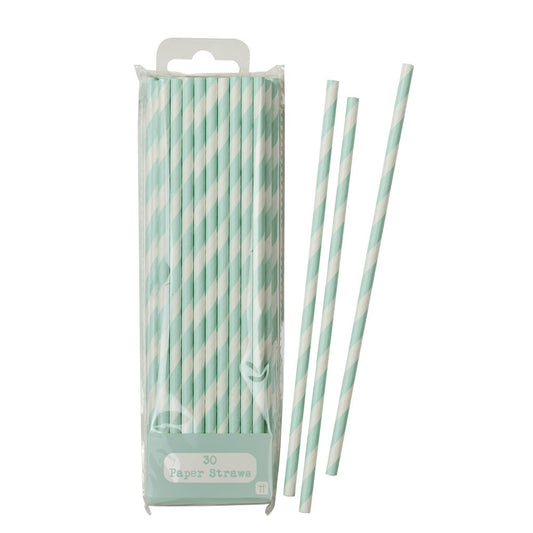 Mint Coloured Stripe Candles x 30