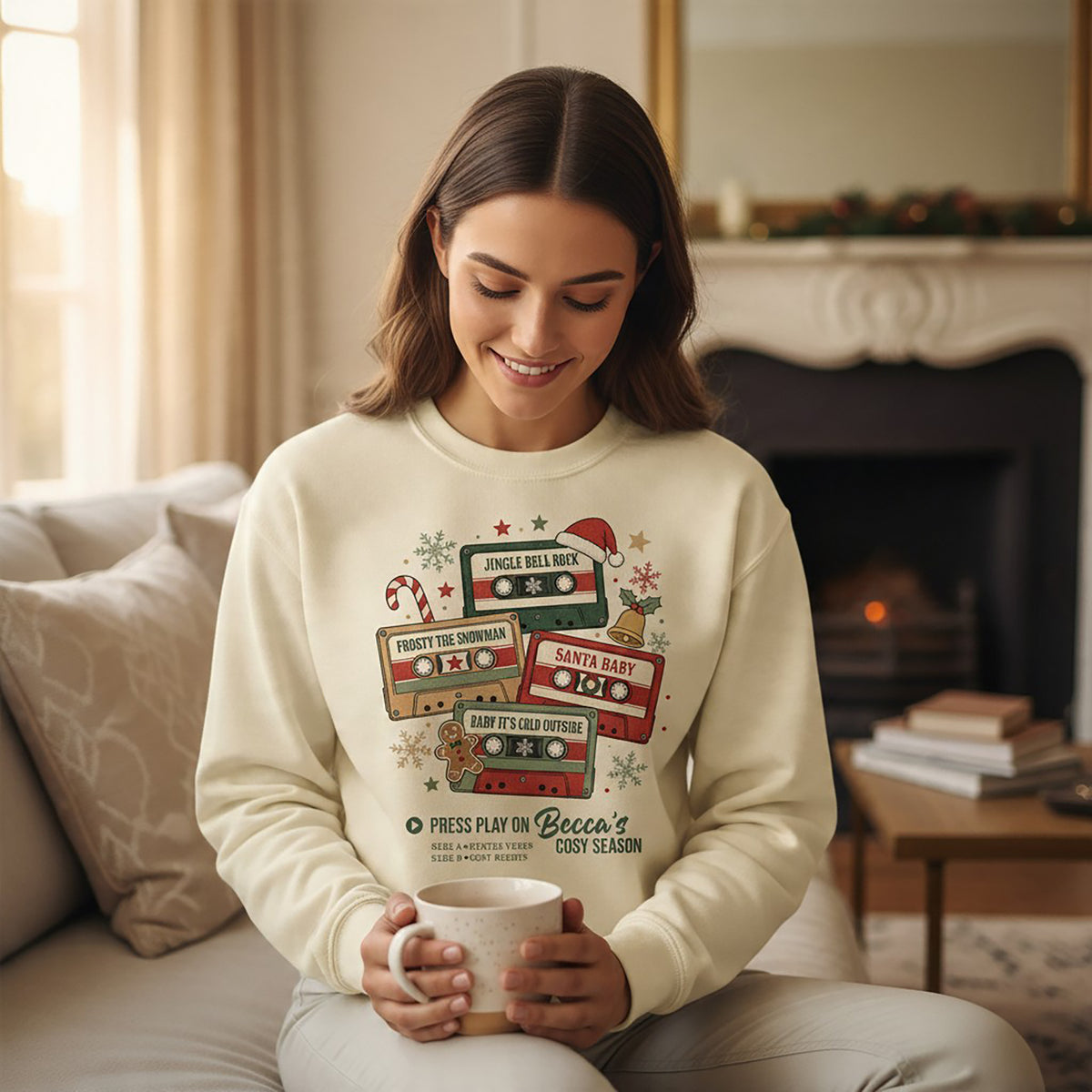 Personalised Family Christmas Mix Tape Loungewear