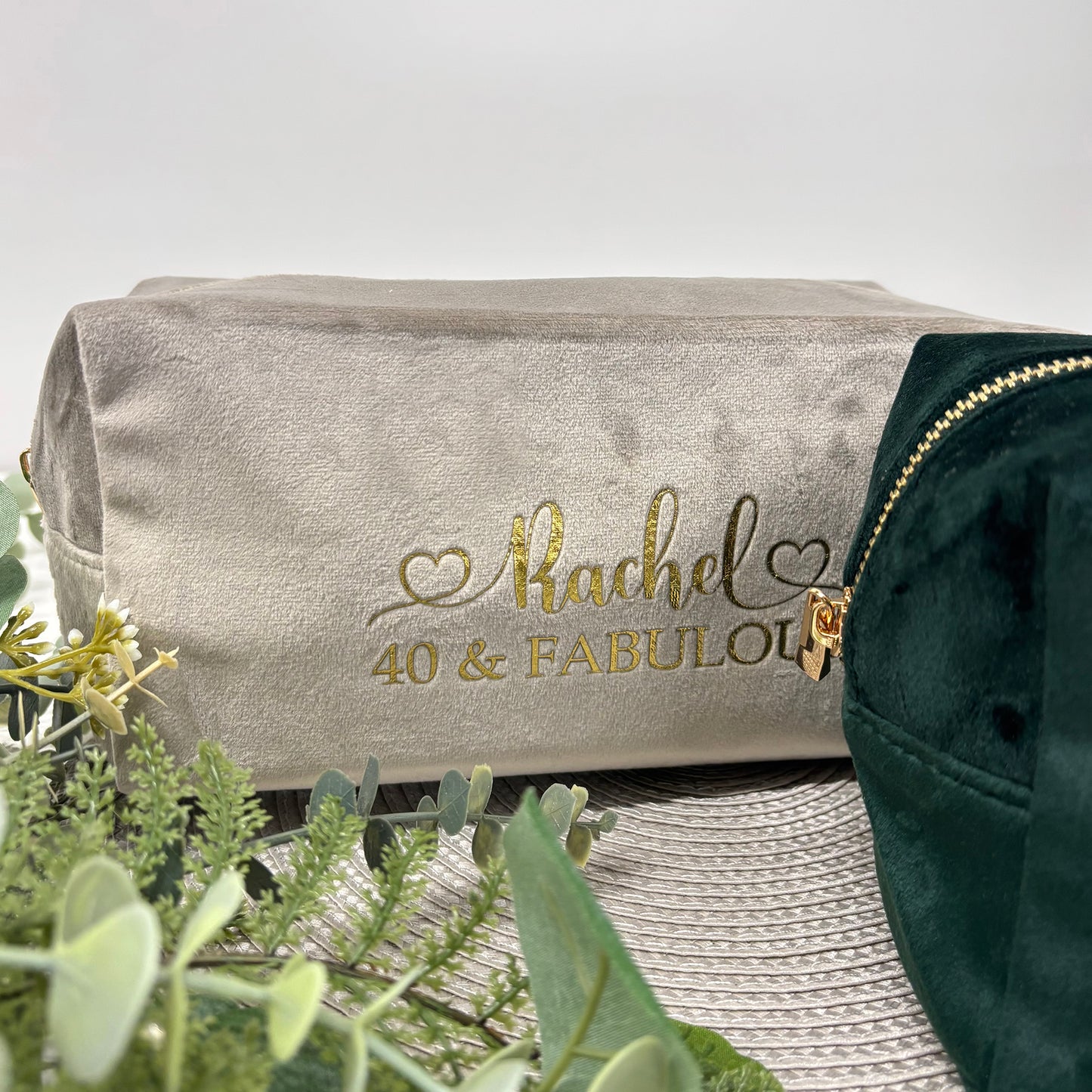 Velvet Accessory Case - Personalised Birthday Age & Fabulous