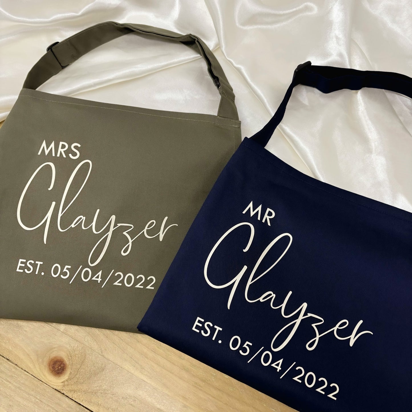 Personalised Couples Apron Set - Mr & Mrs